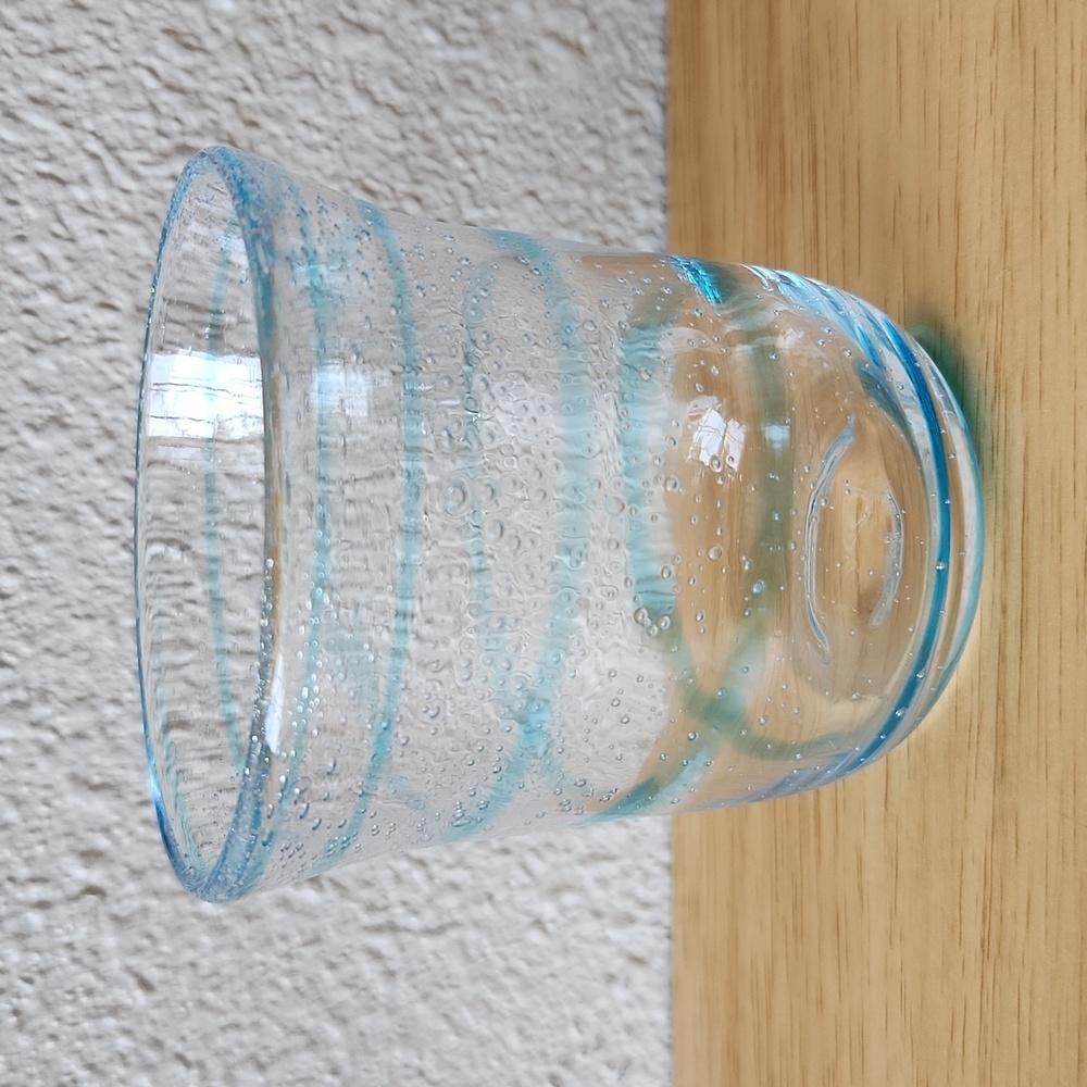 Anthropologie Blue/Clear Drinking Glass
